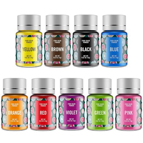 Amazon.com : Powder Food Coloring 9 Colors Set - Jelife Powdered Food ...