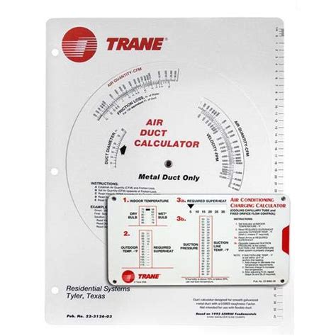 Buy Trane Calculator Kit - (1) Trane Ductulator for Metal Duct and (1 ...