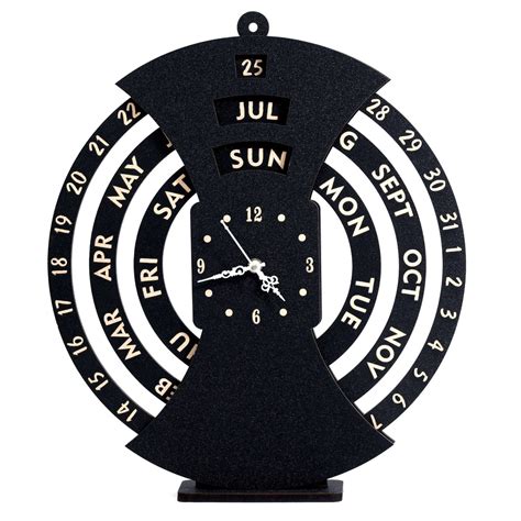 wooden calendar with clock - My Creatives