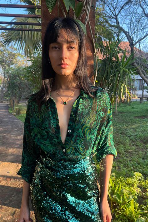 Emerald Jungle Georgette Sheer Shirt – IZSI