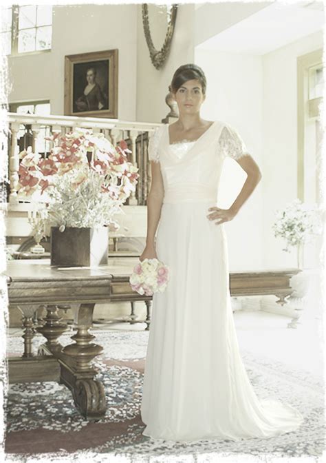 simple vintage wedding dress/ chiffon wedding dress/ robe de mariée simple - Alesandra Paris # ...