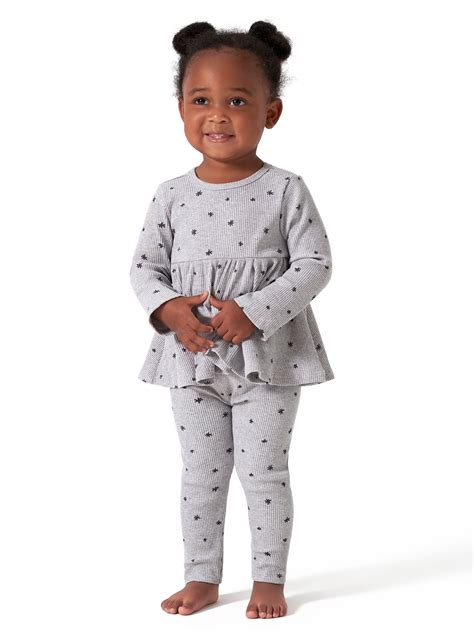 Modern Moments by Gerber Baby Girl Long Sleeve Ribbed Peplum Top ...