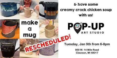 POTTERY CLASS! Make-a-Mug with Jans Pottery, Pop-Up Art Studio, Clawson ...