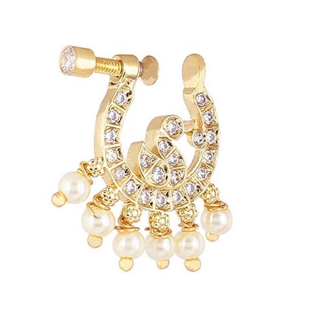 Buy VAMA Fashions Nath Nose Ring Pin without Piercing Press on Nosepin ...