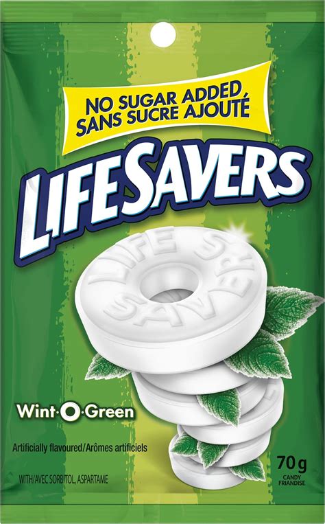 Amazon.com : LifeSavers Wint-O-Green Hard Candy, Sugar Free, M5 ...