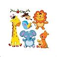 Buy Cartoon Cute Animals Wall Sticker Jungle Theme Kids Wallpaper Decal ...
