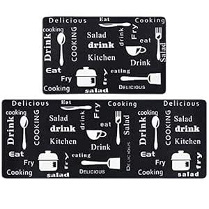 Buy Pauwer Anti Fatigue Kitchen Rug Sets 2 Piece 17"x47"+17"x28" Non ...