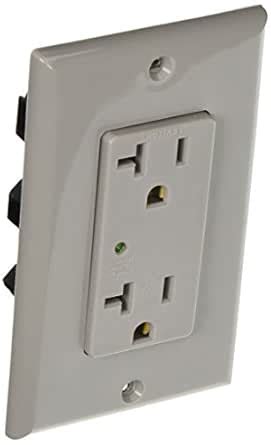 Leviton 5380-GY 20 Amp, 125 Volt, Decora Plus Duplex Surge Suppressor ...