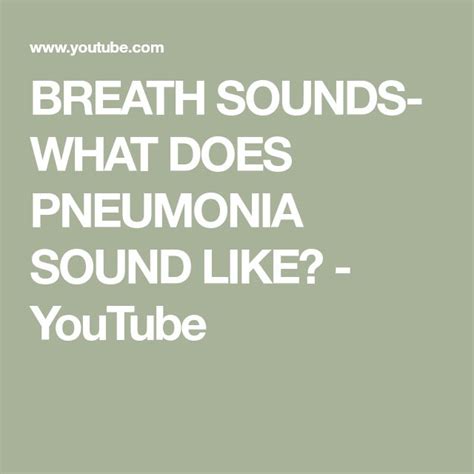 pneumonia breath sounds