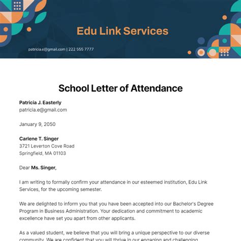 FREE School Letter Templates & Examples - Edit Online & Download | Template.net