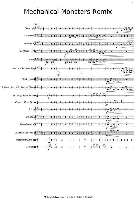 Mechanical Monsters Remix - Sheet music for Trumpet, Trombone, Horn in ...