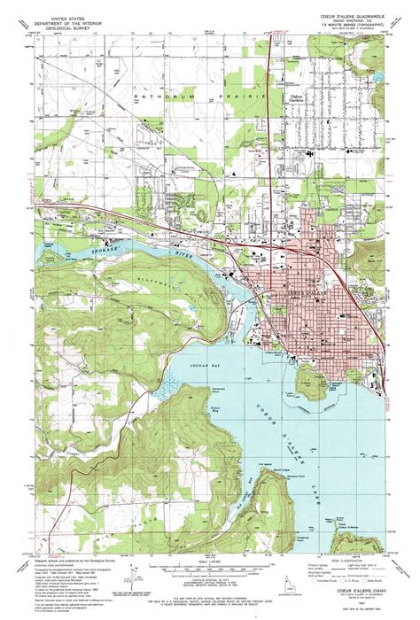 Coeur D'Alene topographic map 1:24,000 scale, Idaho