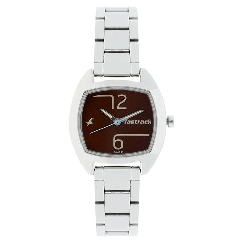 Buy Online Fastrack Bare Basics Quartz Analog Brown Dial Stainless ...