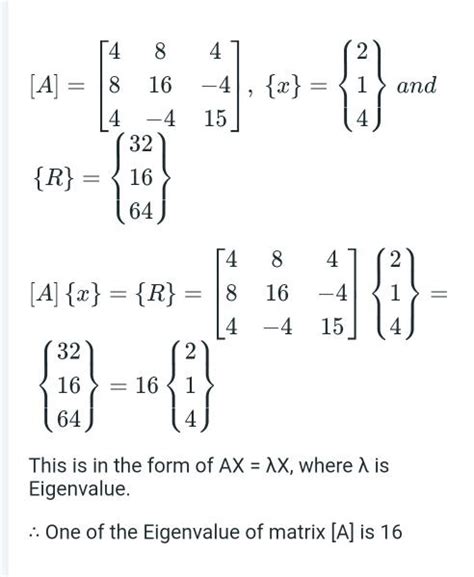 In matrlx equatlon [ax} = {r}, 4 1 -4.{x}= 4 8 a = 8 16 4 4 15] (32 ...