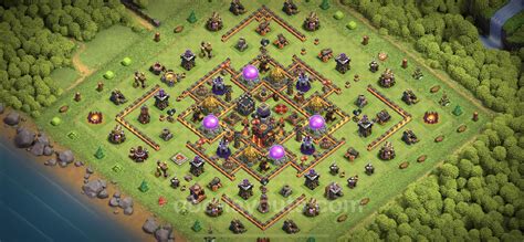 Trophy (Defense) Base TH10 with Link, Anti Air / Dragon, Hybrid - Clash ...