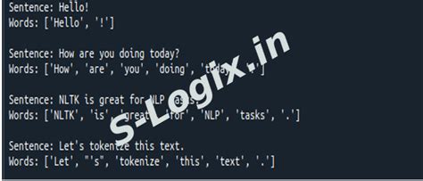 Python sample code for word and sentence tokenize using nltk | S-Logix