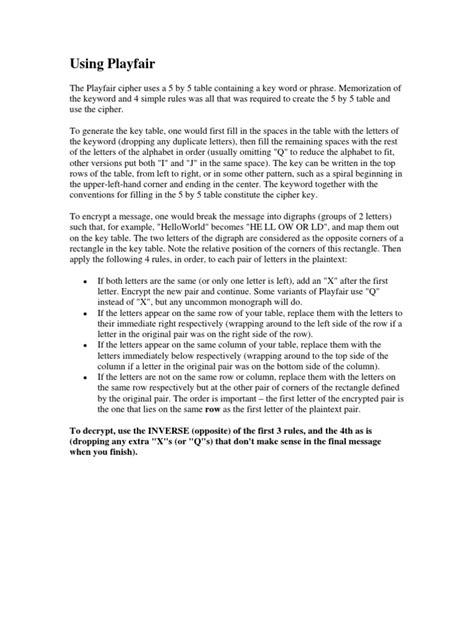 Image result for Playfair Cipher Tutorial