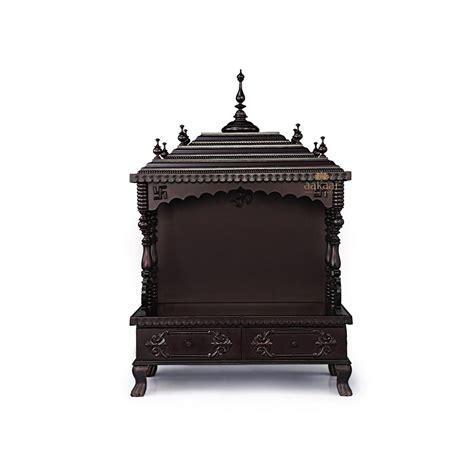 Aakaar Folding Wooden Teakwood Pooja Mandir for Home | Floor Standing ...