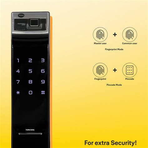 YDM 4109 (Roller Latch) Smart Lock, Black , Without Handle – Yale India