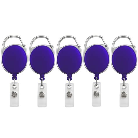 SPS 5-Pack Heavy-Duty Retractable Badge Reels – 24" Wire Cord ...