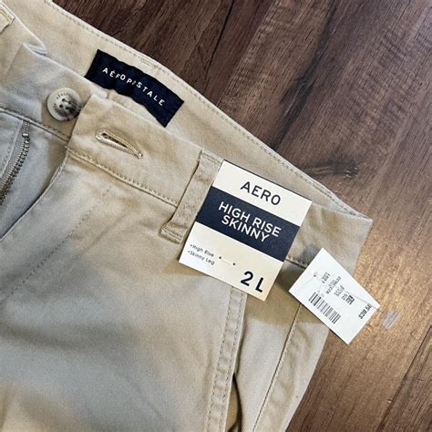 Aeropostale high rise skinny khaki pants. Size 2... - Depop