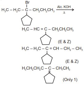 What is the total number of alkenes formed during dehydrobromination of ...