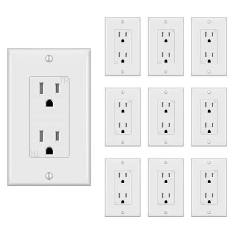 Buy Decorator Receptacle Outlet with Wall Plate, Tamper-Resistant ...