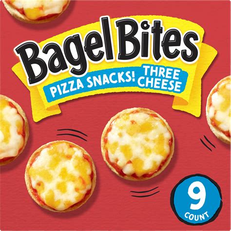 Bagel Bites Three Cheese Mini Pizza Bagel Frozen Snacks, 9 Ct Box ...