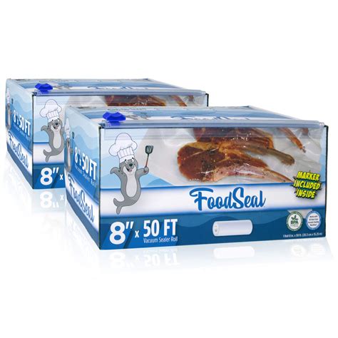 Buy FoodSeal 8" x 50' Vacuum Sealer Rolls | 2-Pack | 100 Feet Total ...