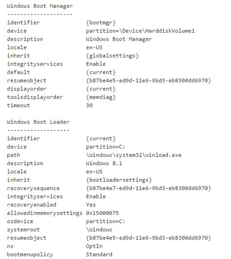 Image result for Boot Configuration Data Example