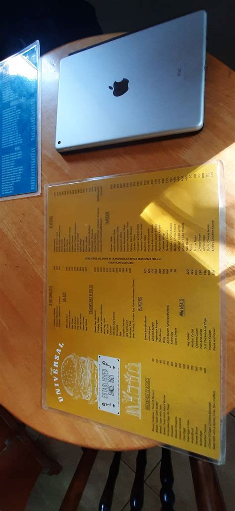 Menu at Cafe Universal, Mumbai