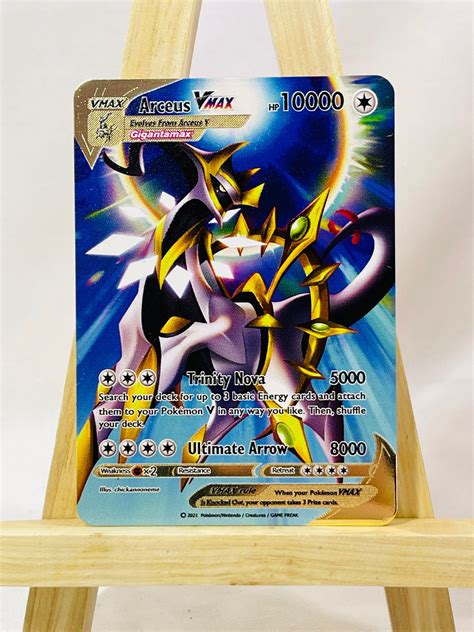 Buy Arceus VMAX Gold Metal Pokémon Card Arceus Tribute Card Online in ...