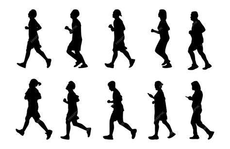 Premium Vector | Set running silhouettes vector illustration