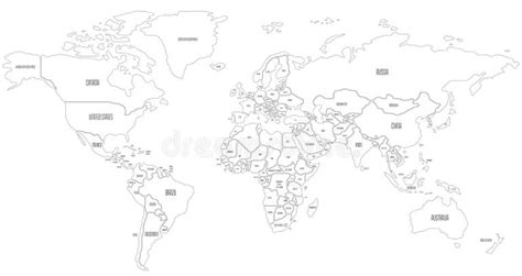 World Map Simple with Borders 的图像结果