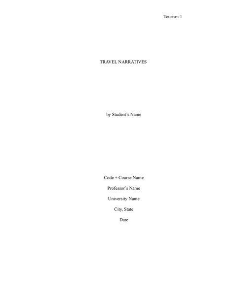 Travel Narratives - TRAVEL NARRATIVES by Student’s Name Code + Course ...