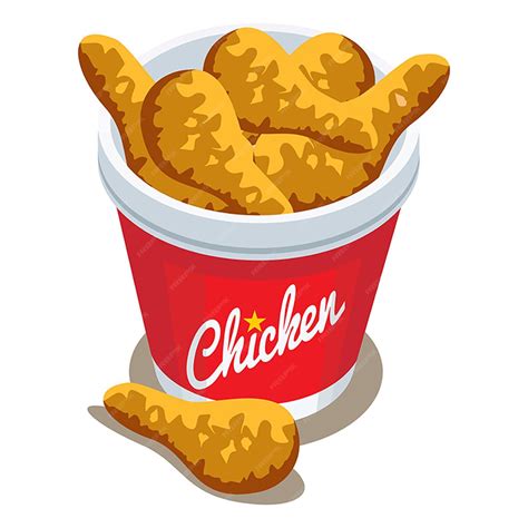 Premium Vector | Vector illustration of fried chicken bucket with ...