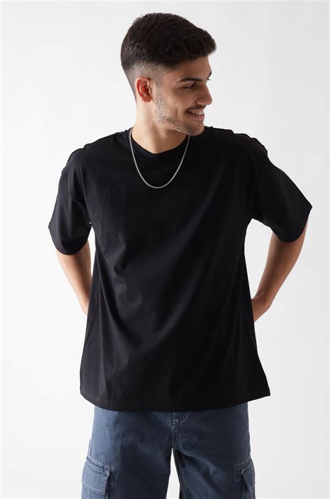Buy Classic Black Oversized T-Shirt for Men | Premium Quality | Unbound ...