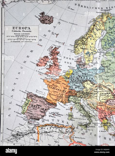 1900 Meyer Map of Europe Stock Photo - Alamy