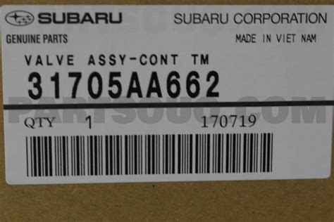 VALVEASSYCONTTM 31705AA661 | Subaru Parts | PartSouq