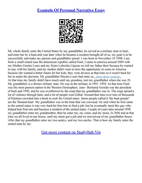 Image result for Personal Narrative Sample