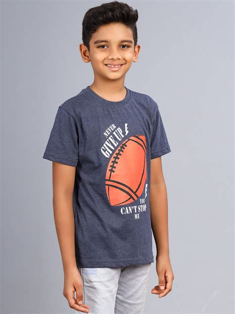 Zion Boys Graphic Print Crew Neck T shirt-Navy – ZION Kids Wear