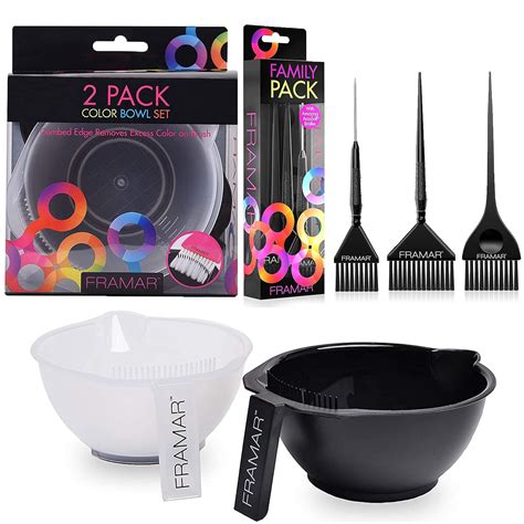 Amazon.com : Framar Family Pack Hair Color Brush Set + Framar 2 Color ...