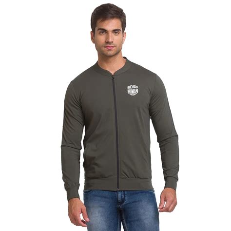 Being Human Regular Fit Men Crew Neck Sweatshirt-Olive