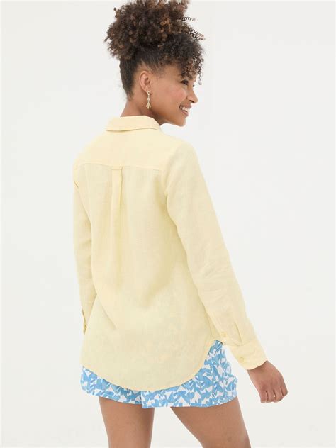 Olivia Yellow Linen Shirt | FatFace