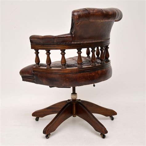 Antique Leather and Mahogany Desk Chair at 1stDibs | antique leather ...