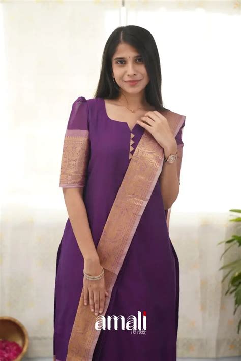 Meera Purple shade and Mauve tone Cotton Salwar – Amali Salwars