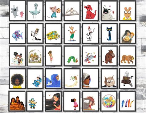 Printable Children's Book Character Gallery Wall Poster Bundle, Classroom and Library Decor ...