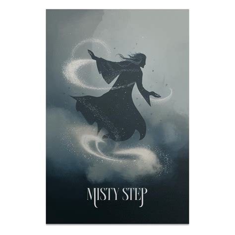 Dungeons Dragons Misty Step Poster Fantasy Wall Art Spell Magic Print ...