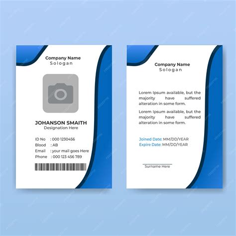 Premium Vector | Vector front and back id badge template