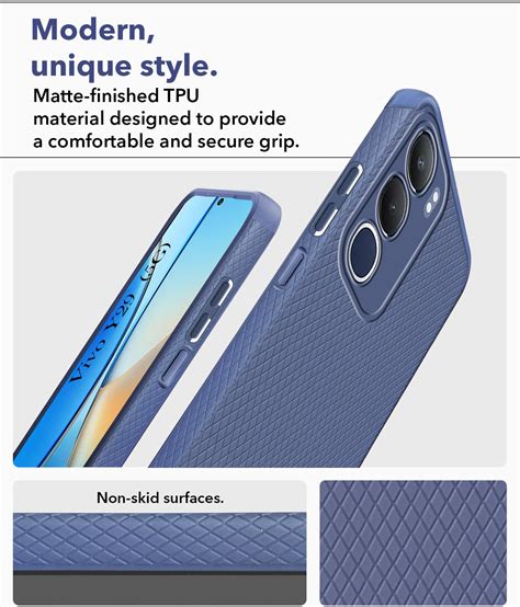 For Vivo Y29 Back Cover Case (Liquid Silicone | Side Grip | Camera Pro ...